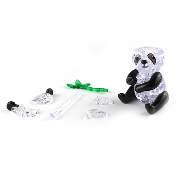3D Krystalpuslespil med Farverige Lys Sød Panda Form