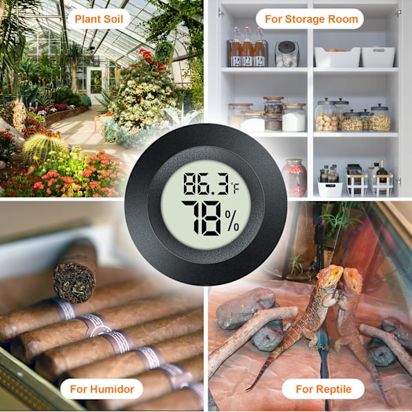 2-delad Mini Digital LCD Inomhus/Utomhus Hygrometer Termometer för Luftfuktare Växthus Reptilfuktare