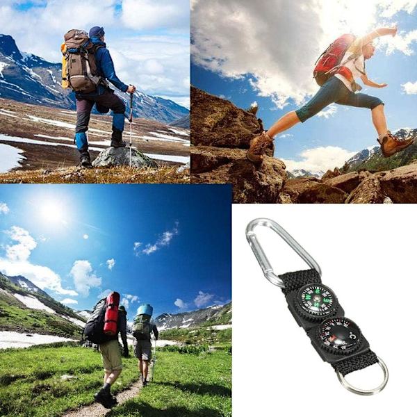 Kompass Nyckelring Utomhus Kompass Termometer Mini
