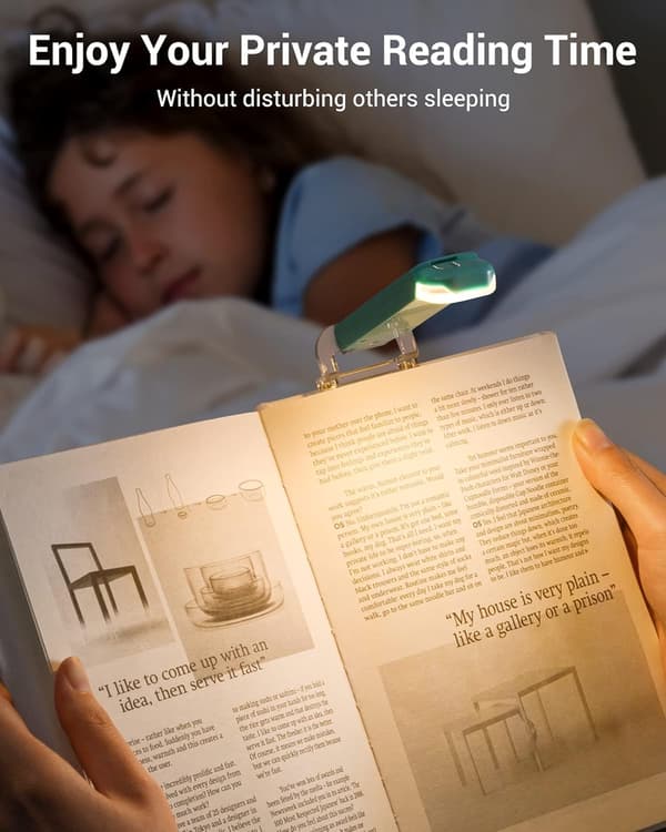 Boglæsningslampe til børn, senge og bøger, foldbar bogklipslampe