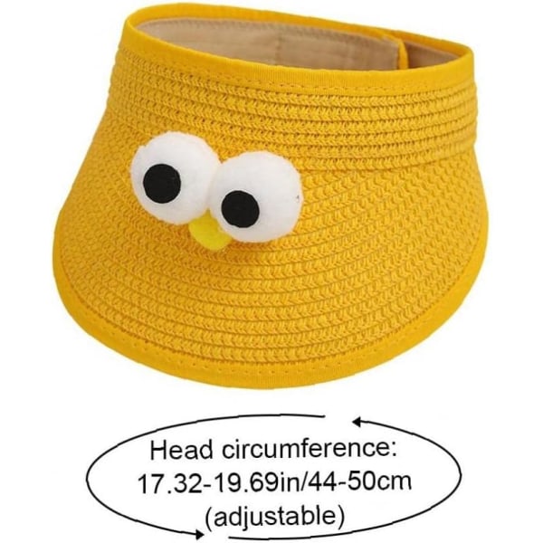 Børnehat med store øjne (Gul, Justerbar 44-50cm), Baby Pige