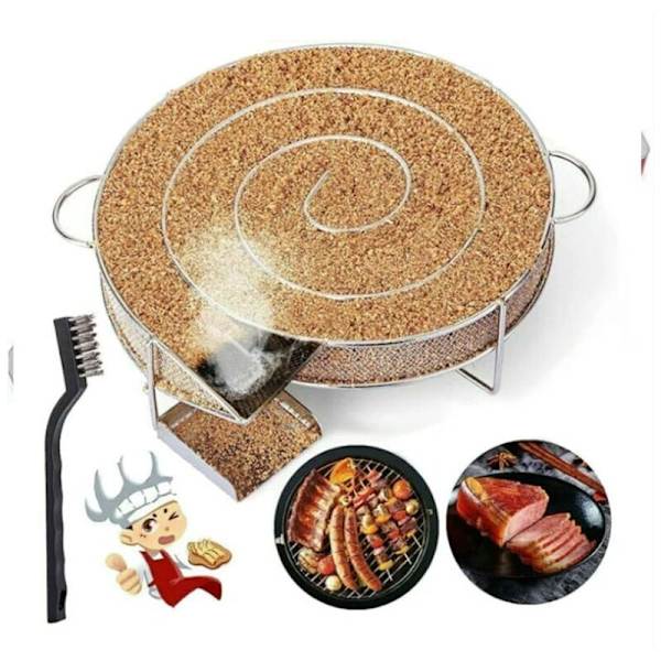 Kaldrøyksgenerator for røyking av kjøtt, fisk med børste, rengjøring av grill, røyker, varm og kald røyking, BBQ, sagflis, trekull