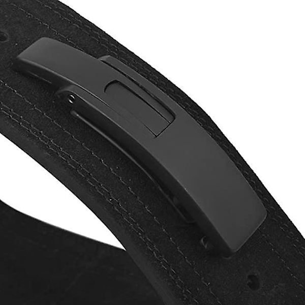 Bälte i svart äkta läder för styrkelyft, män och kvinnor, 10 mm bälte för tyngdlyftning