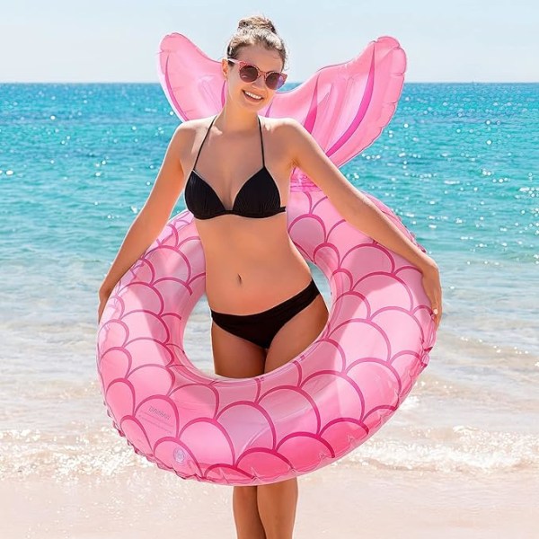 Havfrue Badebold, PVC Oppustelig Bade Ring, Havfrue Form Pool