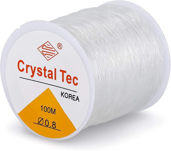 0,8 mm krystal snor elastisk snor - 100 m elastisk snor perlekæde til armbånd, elastisk perlekæde, let gennem perlekæde, velegnet til DI