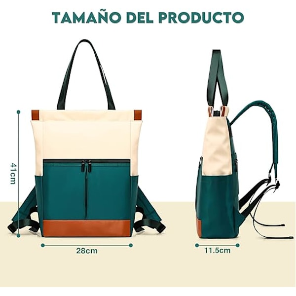 Damer Ryggsäck för Laptop - Nylon Tote Väskor Handväska, Trendiga Ryggsäckar med Flera Fack