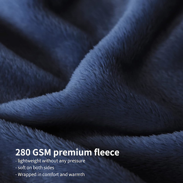 Fleece Sofa Tæppe 130x150 - Vinter Sofa Tæppe, Blå