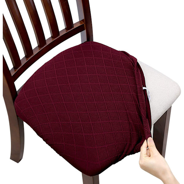 Set med 4 Stretch Jacquard Stolsitsöverdrag, Dammskyddande Matbord