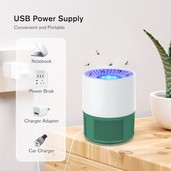 1 stk (Grønn) Myggdreperlampe, Elektrisk Myggdreper