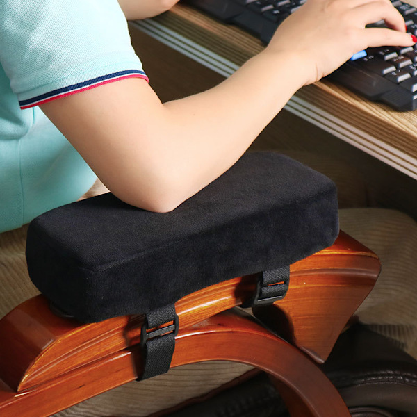 (Svart) 5CM ekstra tykk bilstol armlene pute albue pute stress lettelse kontorstol gaming stol armlene memory f