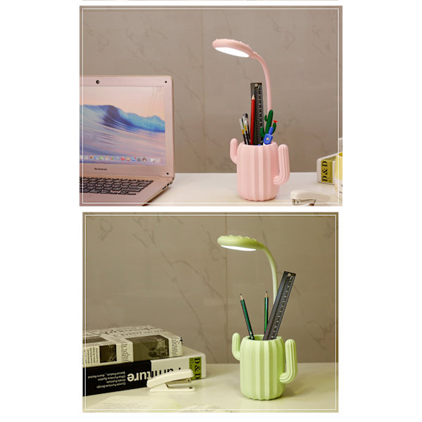 Blå skrivebordslampe til børn LED USB genopladelig 3 niveauer dæmpning