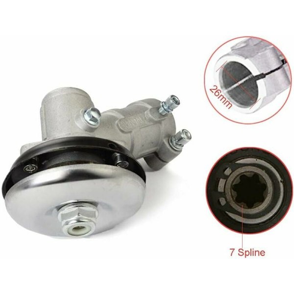 (26mm, Rund 7-tannet) Vinkelgir for buskrydder, Tilbehør til buskrydder, Universal girhode for buskrydder, Gressklipper girkasse for gresstrimmer/motorsag
