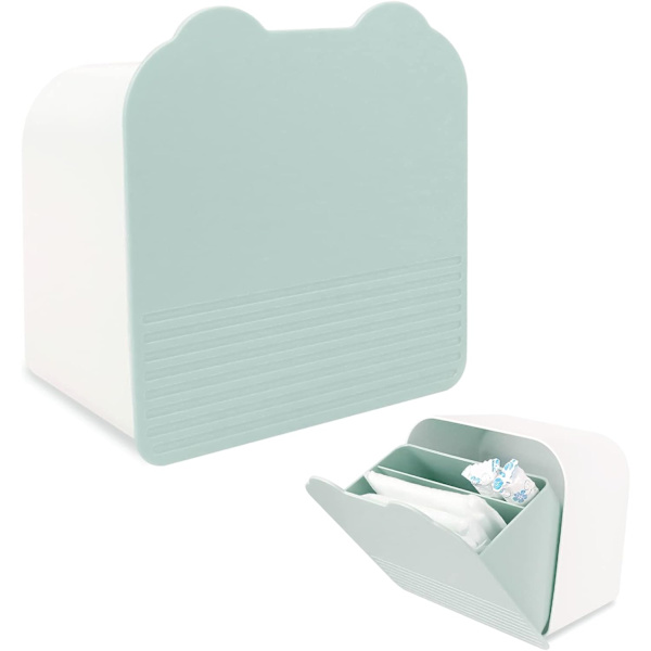 1 grön hygienbindestoragebox, plast bärbar hygien