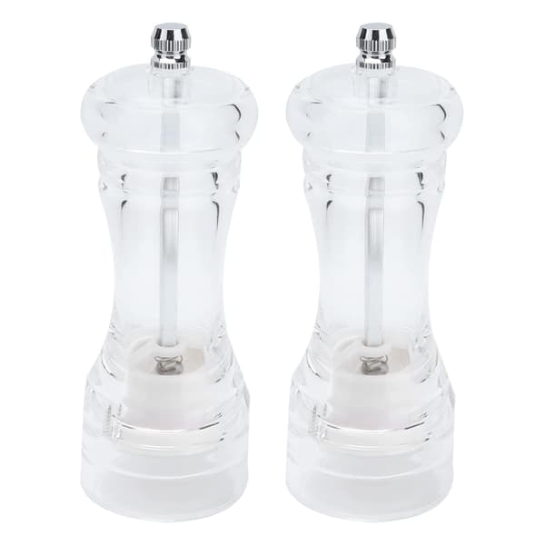 2-pack salt- och pepparkvarnset, klar akryl kvarn