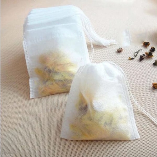 5,5 * 7cm tepose med snor, bryggepose for te, tom tepose