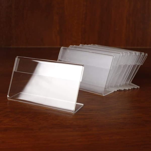 12 st Mini Skyltvisningskortställ Prislapp Transparent Kort