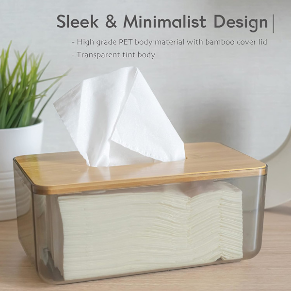 Minimalistisk vevboksdekselholder, moderne klar rektangulær