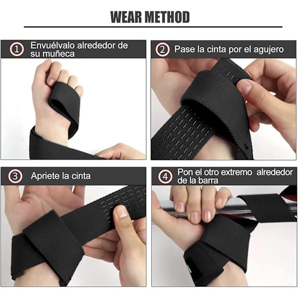 Anti-slip silikone løftebånd, Gym Straps, Vægtløftning, håndledsstropper