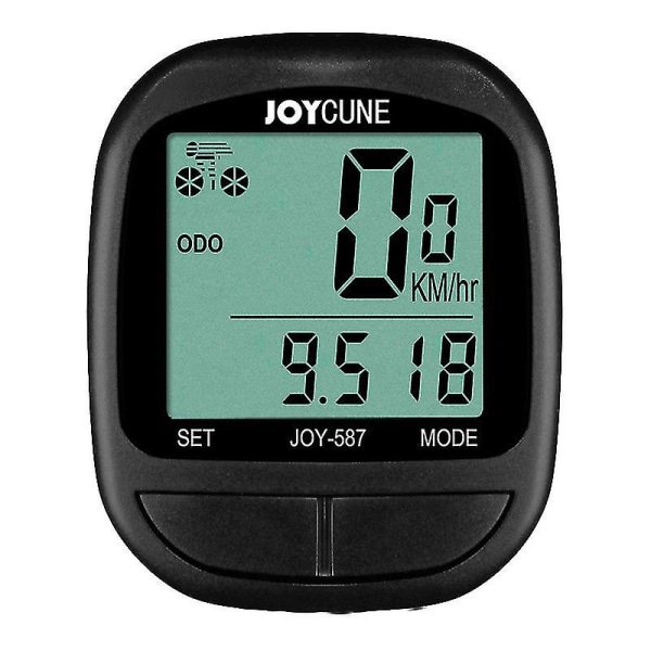 Cykelcomputer med solenergi Cykelhastighedsmåler og Kilometertæller Trådløs Vandtæt Cykelcomputer LCD Baggrundsbelysning Automatisk Vågn op & Multifunktion