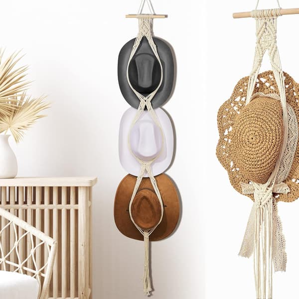 Macrame Hat Hangers Boho Hat Rack Cowboy Hat Hanger Bagdør