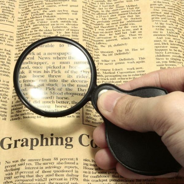 5-pakke Mini Folding Pocket Magnifier med roterende beskyttende etui