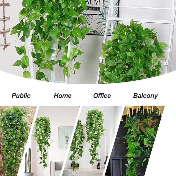 4 kunstige hængeplanter, simulerede hængeplanter 110cm
