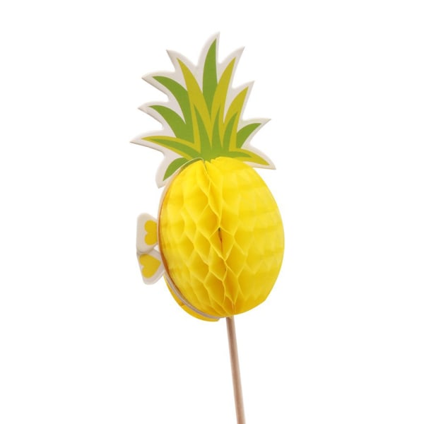 15 stylade kubformade ananas-tårta insatser med hawaiianska flamingos