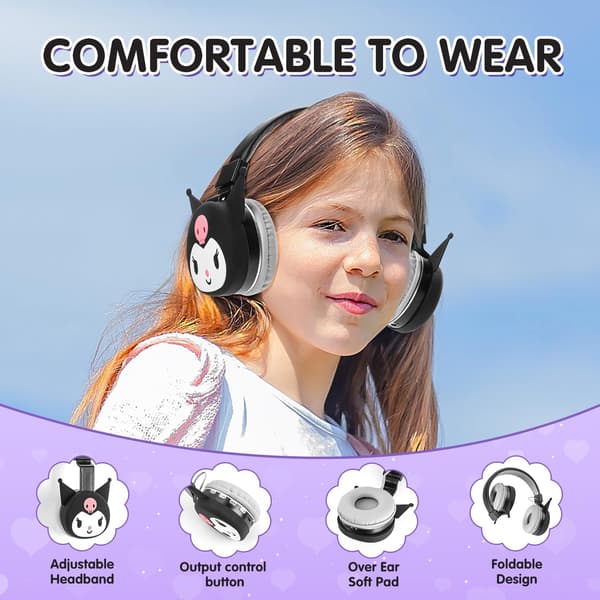 Bluetooth-hörlurar för barn, Over-ear-hörlurar för barn (SVART)