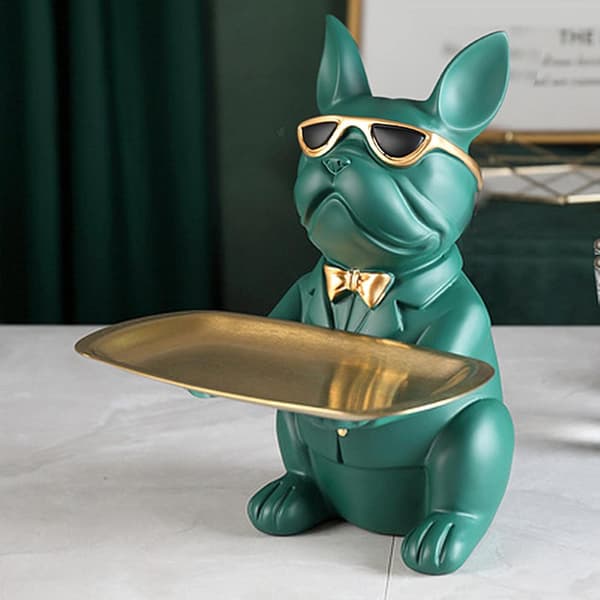 1 stk Dekorativ Statuett Design Bulldog Statue Multifunksjon