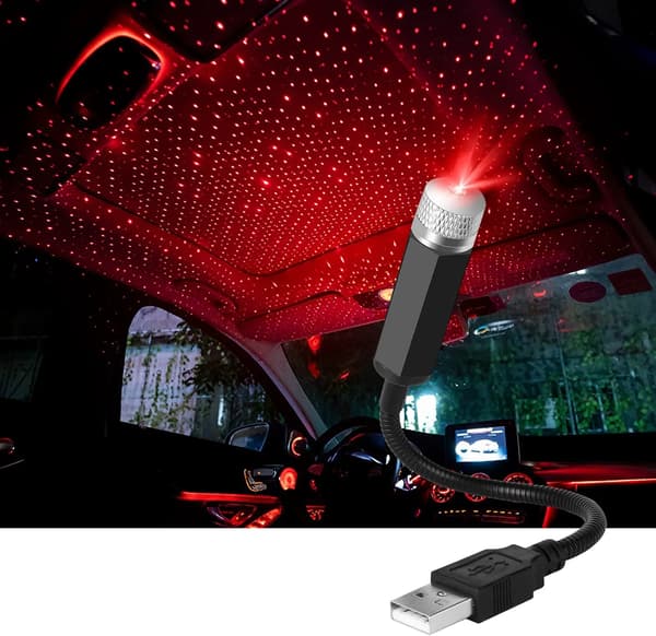 LED Stemningslys, USB Taklampe for Bilstemning Stjernehimmel