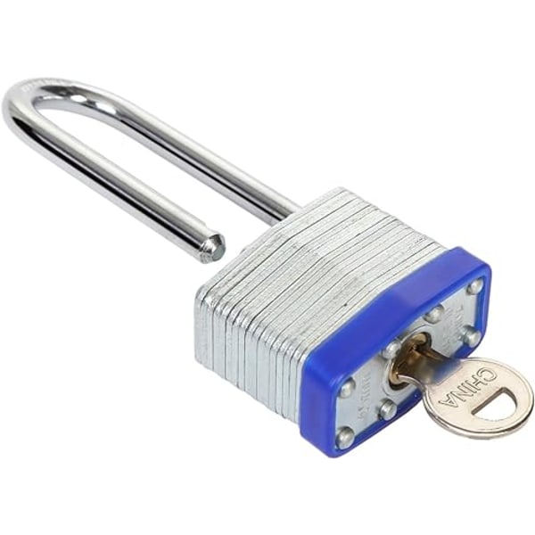 Set of 4 40mm Laminated Keyed Long Shackle Padlocks Heavy Duty