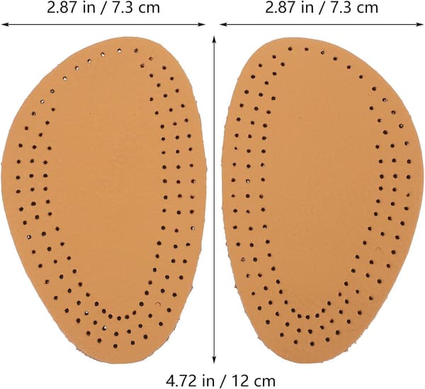 1 par læder halv indlægssåler, behagelig polstring, for