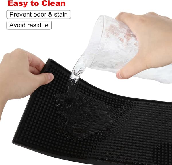 1 sort barmåtte til hjemmet, 30*15 cm ølmåtte, skridsikker PVC bar