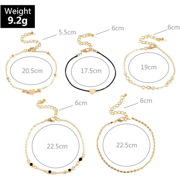 1 st (Guld) Generisk Boho Anklets Kristall Lager Anklets Silver