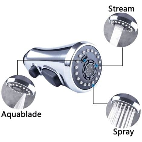 Køkkenvask Spray Refill, 3 Sprayfunktioner Spray Kompatibel med G1/2 Haner（CP Plating）