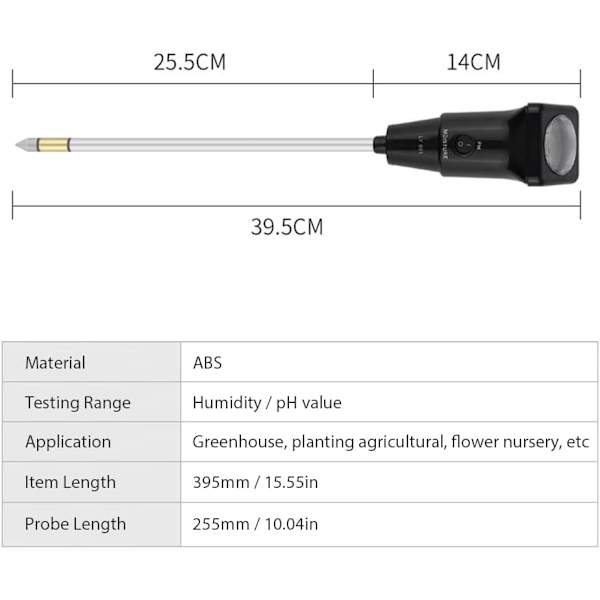 Højpræcisions jordtester LY601 landbrugs jordovervågningstester drivhusplantning pH-meter hygrometer