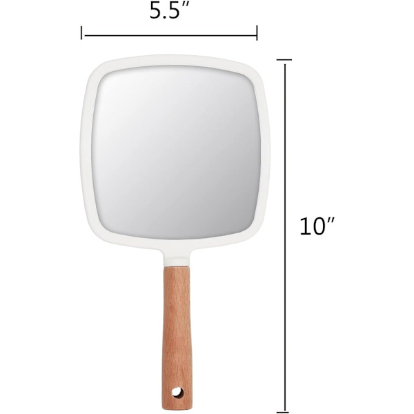1 st Sminkhandspegel, Liten Bärbar Trähandspegel för