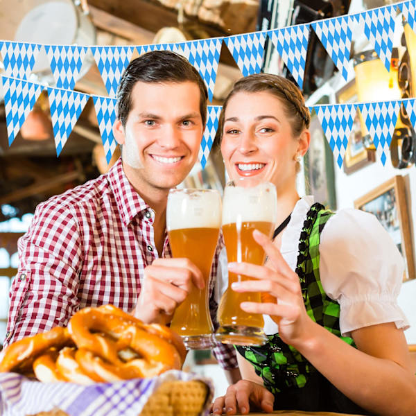 1 blå München Oktoberfest jaktbanner, inomhus och utomhus
