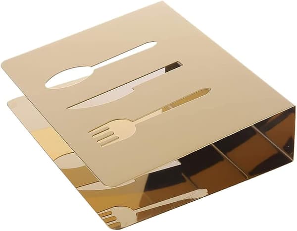 12,1*3,2*8,4cm, (gull) 2 stk serviettholdere i rustfritt stål,