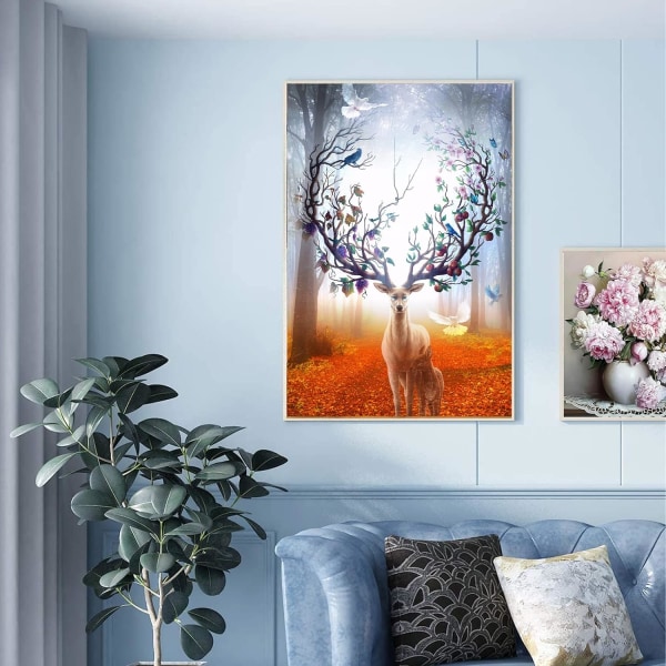 Diamantmaleri, DIY Diamantmaleri Kunst Sæt Puslespil, Elg