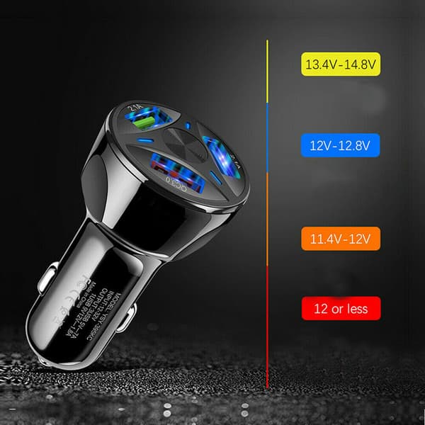 3USB biloplader qc3.0 biloplader med indikatorlys bil