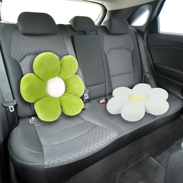 2 blomsterformede puter til gulvseter