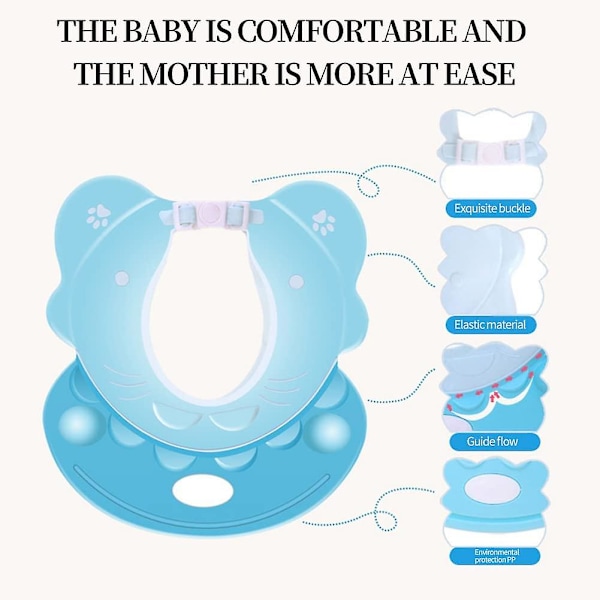 Barnbad Visir, Justerbar Barn Duschmössa, Visir Badmössor, Baby Bad Visir för Barn Skydda Barns Ögon och Öron, för Chi