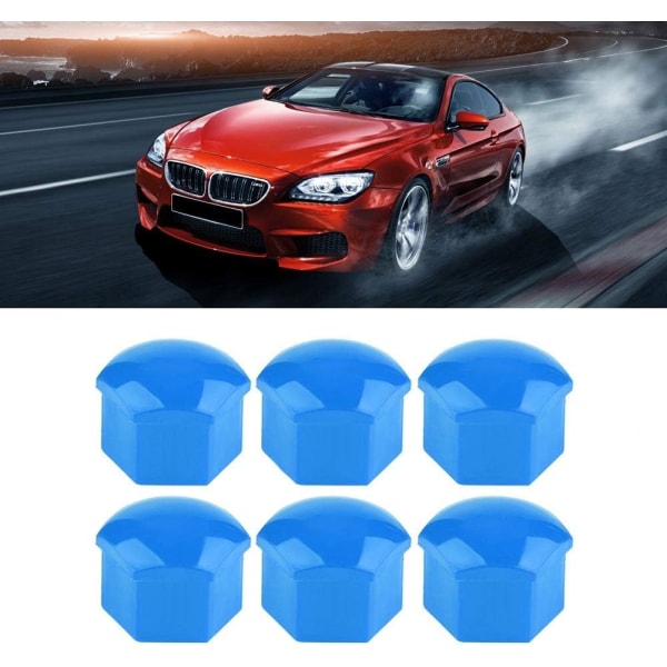 Wheel Nut Cover Tire Screw Protector Cover(Blue), 20pcs 17mm Car