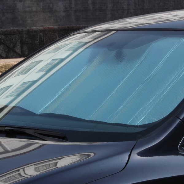 Foldbar UV-beskyttende frontrute 140 x 70 cm sølv