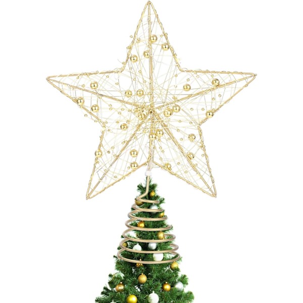 Julgrans Toppstjärna Julgrans Toppstjärna Med LED-Strängljus Glitter Julgrans Toppstjärna Lampa Fo