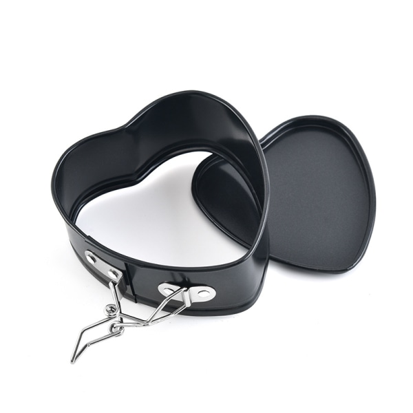 Black 4 inch heart shaped cake tin , non-stick mini springform