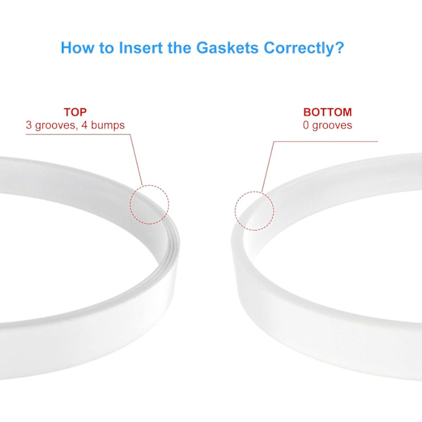 3 Pakk Gummitetinger Erstatningstetning Hvit Ring for Nutri Ninja Blender Erstatning for Ninja Auto-iQ Pro Extract