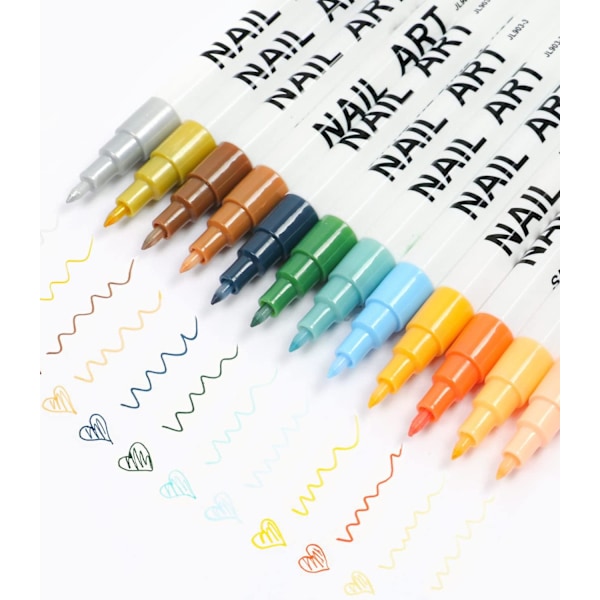 3D Neglekunstpenn Polish Tegning Neglepunkt Graffiti Dotting Pen Flow