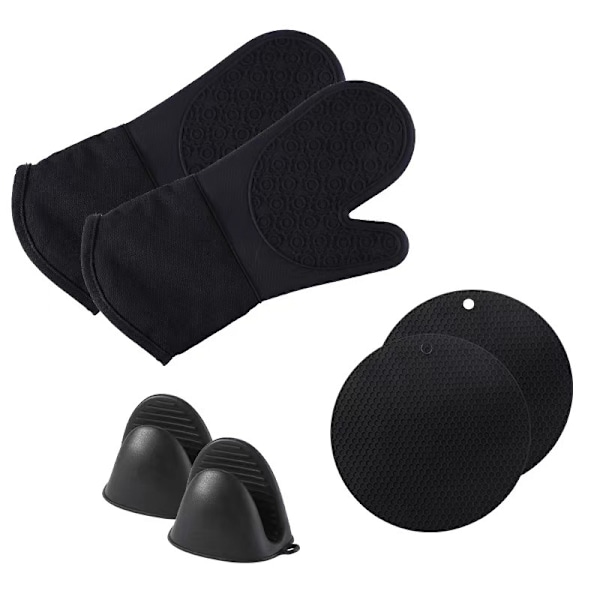 Extra Långa Ugnvantar & Mini Ugnvantar Set: Silikon Värme